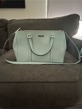 kate spade Mint Green Leather Tote with Removable Crossbody Strap